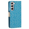 Lace Pattern Samsung Galaxy S22 5G Plånboksfodral - Blå