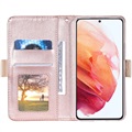 Lace Pattern Samsung Galaxy S22 5G Plånboksfodral - Rosa