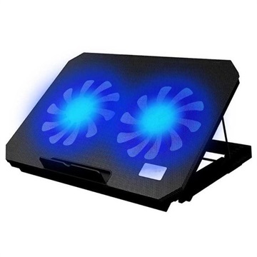 Laptop Kylare / Justerbart Stativ med LED-Fläktar N99 - Svart