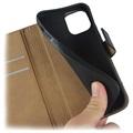iPhone 12 mini Läder Plånboksfodral med Stativfunktion - Svart