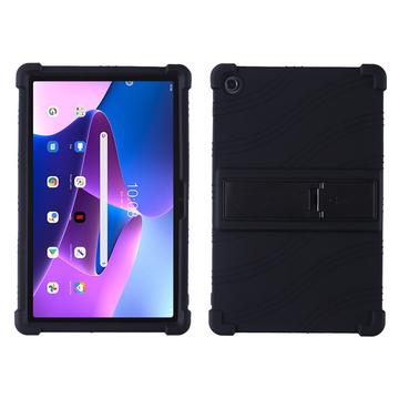 Lenovo Tab M10 Plus Gen 3 silikonfodral med kickstand - svart