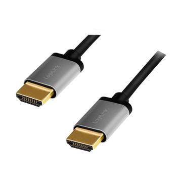 LogiLink CHA0101 Höghastighets HDMI 2.0-kabel med Ethernet - 2m - Svart / Grå