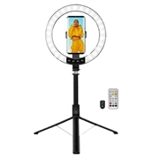 LogiLink AA0156 LED-ringljus med selfiestick/ripod och fjärrutlösare