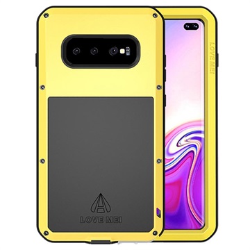 Love Mei Powerful Samsung Galaxy S10+ Hybrid Skal - Gul