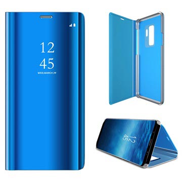Luxury Mirror View Samsung Galaxy S9+ Flipfodral - Blå