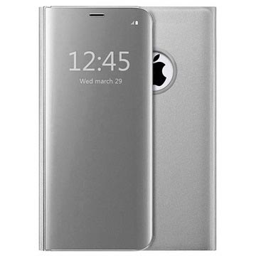 Luxury Series Mirror View iPhone 7 Plus / 8 Plus Flipfodral - Silver