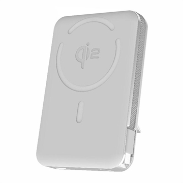 M02B 10000mAh Qi2 Magnetisk Trådlös Powerbank med Stativ - 35W - Vit