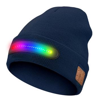 M1-BTD4 LED Beanie Mössa med Bluetooth 5.4 och stereohögtalare - Blå