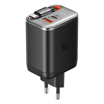 Mcdodo CH-4281 40W GaN snabbladdare med 65cm utdragbar USB-C-kabel och USB-C-, USB-A-portar