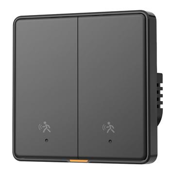 MG-KG126 Zigbee Radar Smart Switch / Mänsklig Sensor Väggbrytare - 2 gäng, 1 väg - Svart