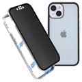 iPhone 15 Plus Magnetiskt Skal med Sekretesshärdat Glas - Silver