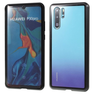 Huawei P30 Pro Magnetisk Skal med Härdat Glas - Svart