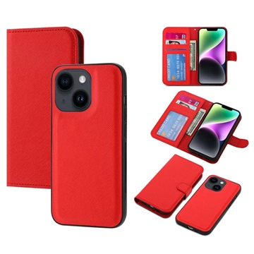 iPhone 14 Plus Magnetiskt Detachable Plånboksfodral - Röd