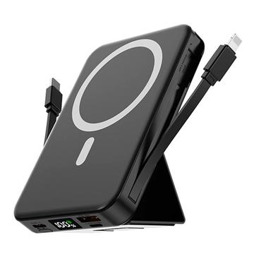 Magnetisk trådlös powerbank med USB-C- och Lightning-kablar - 10000mAh/15W