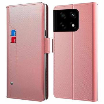 iPhone 13 Plånboksfodral med Sminkspegel - Roséguld