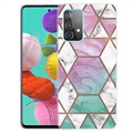 Marble Pattern Samsung Galaxy A32 (4G) TPU-skal - Rosa / Cyan