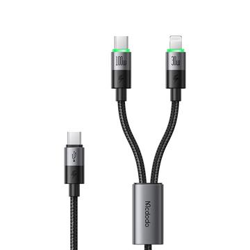Mcdodo CA-6700 2-i-1 snabbladdningskabel - USB-C, Lightning - 1.5m