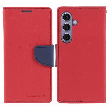 Mercury Goospery Fancy Diary Samsung Galaxy S24 Plånboksfodral - Röd
