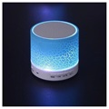 Mini Bluetooth Högtalare med Mikrofon & LED Ljus A9 - Sprucket Blå