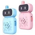 Mini Robot Barn Walkie Talkies med Uppladdningsbart Batteri - Blå & Rosa
