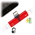 Mini T-Shape 2-i-1 Lightning Adapter - iPhone XS Max/XS/XR - Röd