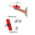 Mini T-Shape 2-i-1 Lightning Adapter - iPhone XS Max/XS/XR - Röd