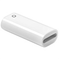 Miniatyr-Bärbar Apple Pencil Lightning Adapter - Vit