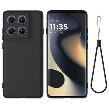 Motorola Edge (2025) Flytande silikon skal med handrem - Svart