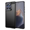 Motorola Edge 60/60 Fusion Borstat TPU Skal - Kolfiber - Svart