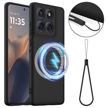 Motorola Edge 60 Pro Liquid Silikonskal - MagSafe-kompatibelt - Svart