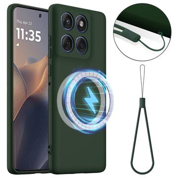 Motorola Edge 60 Pro Liquid Silikonskal - MagSafe-kompatibelt - Mörk grön