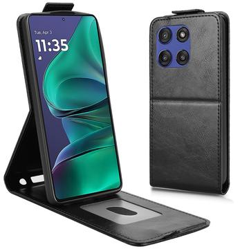 Motorola Edge 60 Stylus vertikalt flipfodral med stativ - Svart