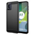 Motorola Moto E13 Borstat TPU Skal - Kolfiber - Svart