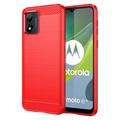 Motorola Moto E13 Borstat TPU Skal - Kolfiber