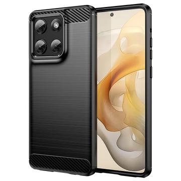 Motorola Moto G Stylus 5G (2025) Borstat TPU Skal - Kolfiber - Svart