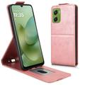 Motorola Moto G06/G06 Power vertikalt flipfodral med stativ - Roséguld