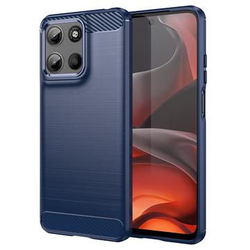 Motorola Moto G15 Borstat TPU Skal - Kolfiber