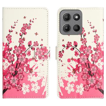 Motorola Moto G15/G15 Power Style Series Plånboksfodral - Rosa Blommor