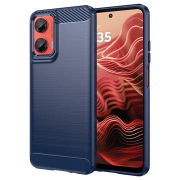 Motorola Moto G35 Borstat TPU Skal - Kolfiber