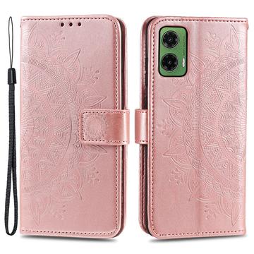 Motorola Moto G35 Mandala Series Plånboksfodral - Roséguld