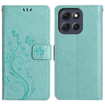 Motorola Moto G56 Butterfly Series Plånboksfodral - Cyan