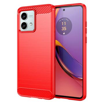 Motorola Moto G84 Borstat TPU Skal - Kolfiber