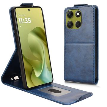 Motorola Moto G86 Power vertikalt flipfodral med stativ - mörkblå