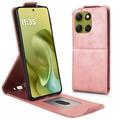 Motorola Moto G86 Power vertikalt flipfodral med stativ - Roséguld