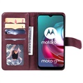 Multi-kort Slot Motorola Moto G10/Moto G30 Plånboksfodral - Vinröd