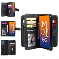 Multi-kort Slot Samsung Galaxy M52 5G Plånboksfodral - Svart