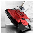 Multifunktionell 4-i-1 iPhone 12/12 Pro Hybrid Skal - Röd