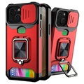 Multifunktionell 4-i-1 iPhone 13 Mini Hybrid Skal - Röd