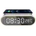 Multifunktionell Väckarklocka med Trådlös Uppladdning W628 - Silver