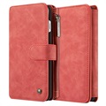 iPhone 7 Plus Caseme multifunktionellt plånbok läderfodral - röd